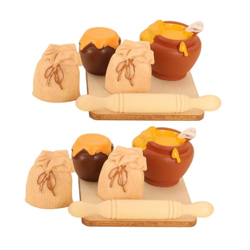 TOYANDONA 2 Satz Miniatur Puppenhaus Küchenzubehör Mini Holz Nudelholz Honigglas Mehlbeutel Miniatur Backset für DIY Szenenbau und Rollenspiel TOYANDONA 2 Satz Miniatur Puppenhaus Küchenzubehör Mini Holz Nudelholz Honigglas Mehlbeutel Miniatur Backset für DIY Szenenbau und Rollenspiel von TOYANDONA