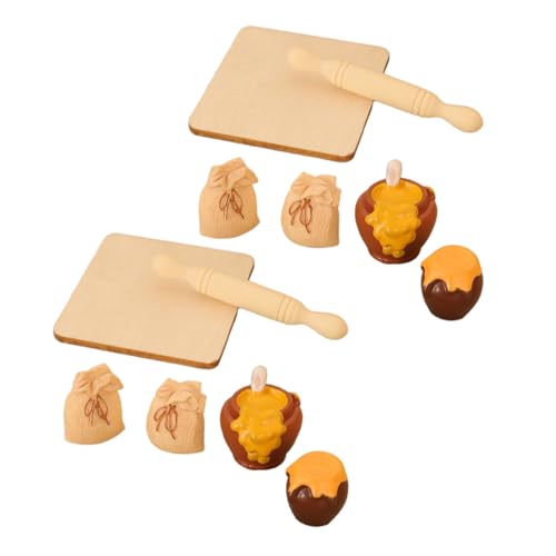 TOYANDONA 2 Satz Miniatur Puppenhaus Küchenzubehör Spielset mit Holz Nudelholz Harz Honigglas Mehltüte Realistische Backutensilien für DIY Szenenbau und Fotorequisiten TOYANDONA 2 Satz Miniatur Puppenhaus Küchenzubehör Spielset mit Holz Nudelholz Harz Honigglas Mehltüte Realistische Backutensilien für DIY Szenenbau und Fotorequisiten von TOYANDONA
