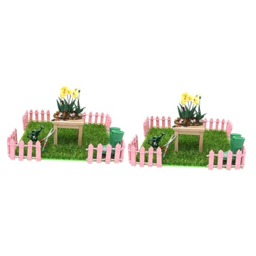 TOYANDONA 2 Sets Mini Garten Set Miniatur Set Dekor Puppenhaus Miniaturen Mini Teile Puppen Garten Set Miniatur Spielzeug Sandtisch Modell Ornament Foto Requisite DIY Mini von TOYANDONA