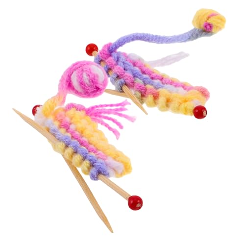 TOYANDONA 2 Sets Mini Simulationswolle Minispielzeug Strickzubehör 112 Minigarn Puppenhaus Miniaturgarn Wollstrickspielzeug Gestrickte Wolle Puppenspielzeug 112 Gestrickter von TOYANDONA