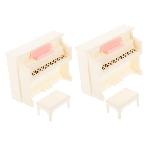 TOYANDONA 2 Sets Puppenhausklavier Kinderklavier Puppenhausmöbel Klavier Für Kinderklavier Minimöbel Miniatur Puppenhausmöbel Klavier Für Minihaus Puppenhausklavier Beige von TOYANDONA