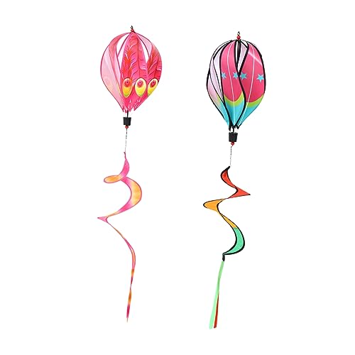 TOYANDONA 2 Stk Heißluft ballon Windst reifen hühner sommerdeko party sachen luftballons luftballone Heißluftballon Ballonbogen-Clips garn dekorationen Windmühlen-Ornamente Stoff von TOYANDONA