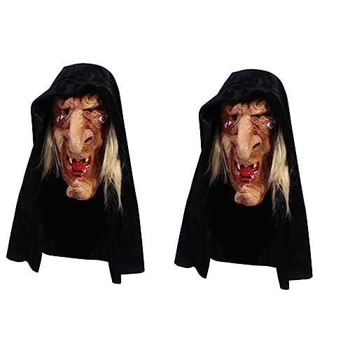 TOYANDONA 2 Stk Horror Hexenmaske Nonne Religiöse Abschlussball Requisiten Halloween-Horror- Halloween-Requisiten Halloween-Cosplay- Emulsion Kleidung von TOYANDONA