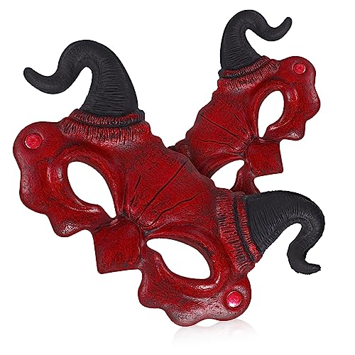 TOYANDONA 2 Stk Teufelsmaske Hornmaske Halloween Dämonenmaske Ziegenmaske Horrormaske Kostüm hallowen masks haloween mask demon mask terrifier mask schreckliche masken Party-Maske PU-Schaum von TOYANDONA