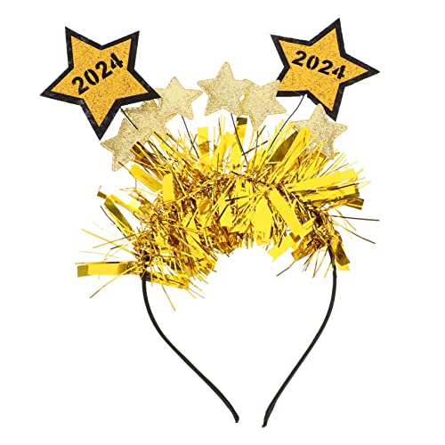 TOYANDONA 2 Stück 2024 2024 Stirnbänder haarband hair- Neujahrsparty-Stirnband Haarreifen für das neue Jahr 2024 glitzernde Haarreifen Haarschmuck für die Neujahrsparty Plastik von TOYANDONA