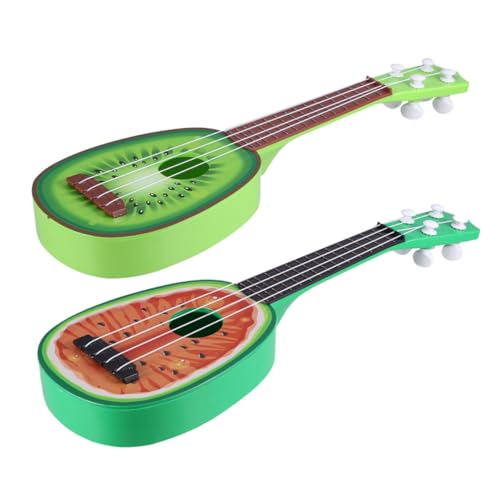 TOYANDONA 2 Stück Mini Fruchtgitarren Spielzeuggitarren Für Mini Gitarre Musikinstrumente Plastikinstrument Kinderspielzeug Kleine Ukulele Ukulele Ukulele Grün von TOYANDONA