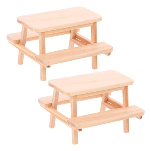 TOYANDONA 2 Stück Miniatur Puppenhaus Möbel aus Holz Teiliges Tisch und Stuhlset Naturbelassen Detailreich Verarbeitet Langlebig als Deko und Spielzubehör für Puppenhäuser und TOYANDONA 2 Stück Miniatur Puppenhaus Möbel aus Holz Teiliges Tisch und Stuhlset Naturbelassen Detailreich Verarbeitet Langlebig als Deko und Spielzubehör für Puppenhäuser und von TOYANDONA
