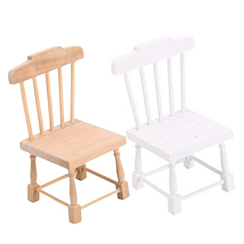 TOYANDONA 2 Stück Möbel Modell Display Hochstuhl Kinderwagen Puppenbetten Kit Zubehör Spielzimmer Tragbare Miniatur Stühle Mini Dekoration Stuhl Ornament Mini Stuhl Zubehör Holz von TOYANDONA