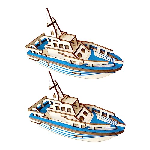 TOYANDONA 2 Stück Rettungsboot-Puzzle Kreative Rettungsboot-rätsel 3D-Puzzle Für Handgefertigte Rettungsboote 3D-Puzzles Für Handgefertigtes Rettungsbootmodell Blue Hölzern von TOYANDONA