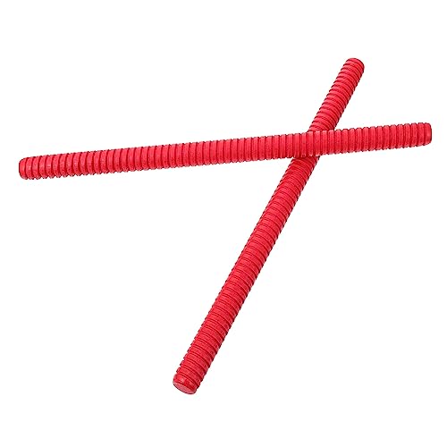 TOYANDONA 2 Stück Rhythmus Sticks aus Holz Pädagogische Percussion Instrumente mit Gewindestruktur Fördert Rhythmusgefühl und Musikalische Früherziehung Rot für Kindergarten und TOYANDONA 2 Stück Rhythmus Sticks aus Holz Pädagogische Percussion Instrumente mit Gewindestruktur Fördert Rhythmusgefühl und Musikalische Früherziehung Rot für Kindergarten und von TOYANDONA