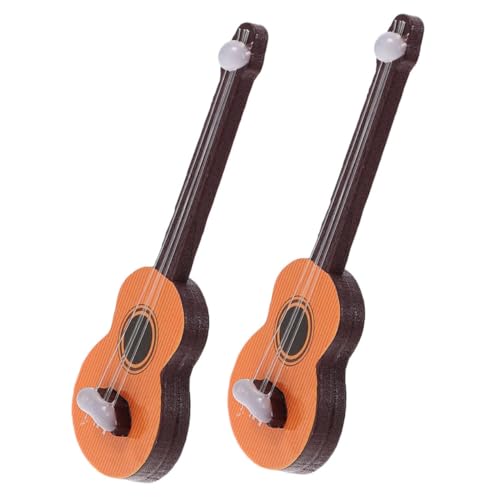 TOYANDONA 2 Stück Simulationsgitarre Mini Gitarre Modell Mini Gitarre Figur Ornament Puppenhaus Miniatur Gitarre Puppenhaus Gitarre Mini Food Gitarre Modell Replik Puppenhaus von TOYANDONA