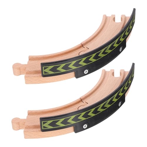 TOYANDONA 2 Stück Teiliges Holzbahn Schienen Zubehör Gebogene Gleise aus Robustem Holz für Pädagogisches Eisenbahnspielzeug zur Erweiterung von Holzeisenbahnen für Kreative Spielszenen und TOYANDONA 2 Stück Teiliges Holzbahn Schienen Zubehör Gebogene Gleise aus Robustem Holz für Pädagogisches Eisenbahnspielzeug zur Erweiterung von Holzeisenbahnen für Kreative Spielszenen und von TOYANDONA