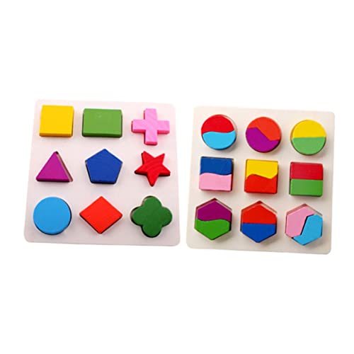 TOYANDONA 2 Stücke Geometrie Puzzle Frühen Lernen Geometrie Bord Geometrie Anerkennung Geometrie Puzzle Holz von TOYANDONA