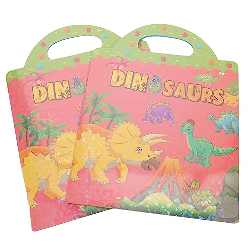 TOYANDONA 2 Szene Aufkleber Dinosaurier-Aufkleber-Spielzeug Dinosaurier-Bastelaufkleber kinderspielzeug kinderbeschäftigung Puzzlematte Stickerbuch für Kinder Lernspielzeug PVC Colorful von TOYANDONA