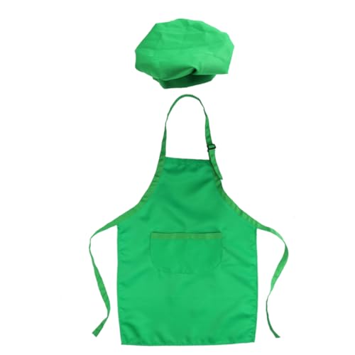 TOYANDONA 2-teiliges Set Kinderkoch-spielset Kinderanzug Kinder Malen Schürze Kinder Kochen Ärmel Kinderschürze Handschelle Zum Kochen Für Kinder Green von TOYANDONA