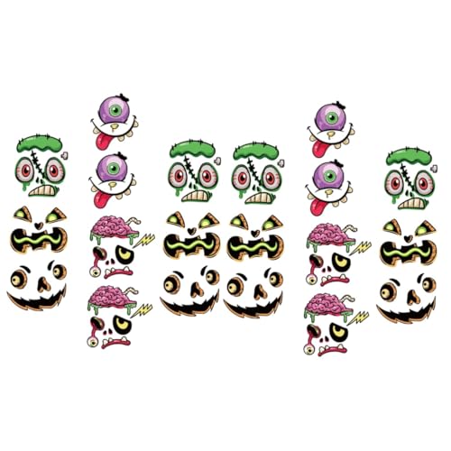 TOYANDONA 20 Blätter Halloween- -Aufkleber Halloween basteln Halloween Halloween-Aufkleber Kürbis-Gesichtsabziehbilder Aufkleber für die Schultasche Gastgeschenke PVC von TOYANDONA