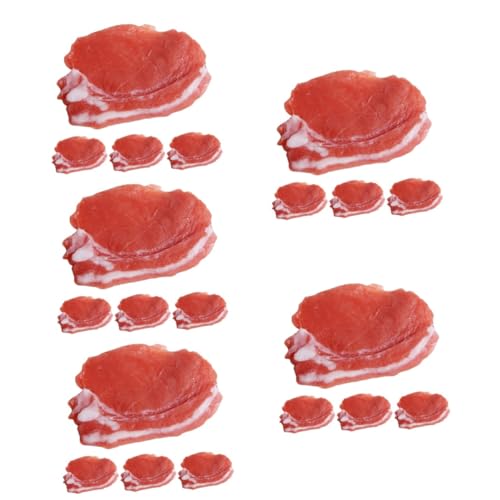 TOYANDONA 20 STK Schweinefleischimitat Gefälschtes Gekochtes Frisches Schweinefleisch Simulation Schweinefleisch Dekor Gekochtes Fleisch-Modell Lebensechte Fleischnahrung -Ornament Harz von TOYANDONA