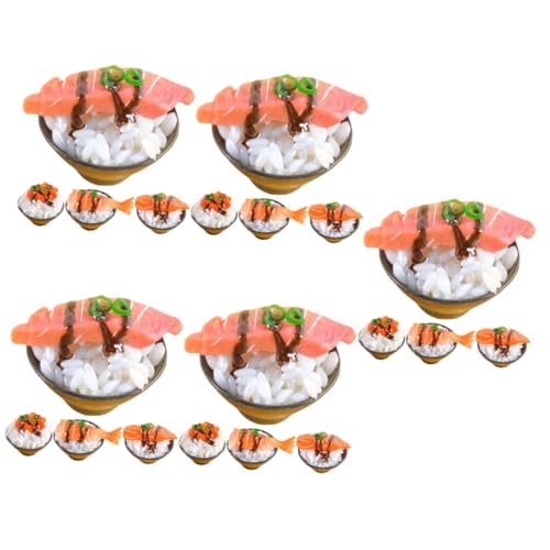 TOYANDONA 20 STK Simulierter Sushi-Reis PVC-Reismodell Spielküchenzubehör Simulation Lebensmittelmodell Sushi-Spielzeug Kinderspielzeug Kinder Spielen Essen Lebensmittelspielzeug von TOYANDONA