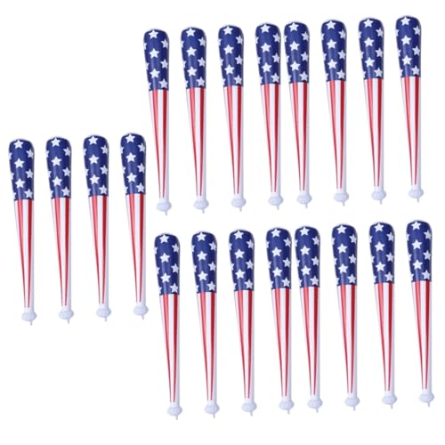 TOYANDONA 20 Stk Aufblasbare Fledermausspielzeuge Baseballschläger Usa Partygeschenke Sport-jubelstab Sportdekorationen Aufblasbare Stöcke Aufblasbares Spielzeug Für Festivals Jubelstock Pvc von TOYANDONA