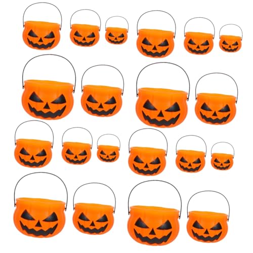 TOYANDONA 20 Stk Kürbis Eimer Eisfass Süßes oder Saures-Korb Halloween-Süßigkeitshalter Spielzeugkorb Halloween Party Deko geschenkverpackung Partygeschenk tragbarer Kürbiseimer Abs von TOYANDONA