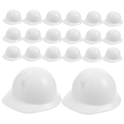 TOYANDONA 20 Stk Spielzeughelm Schutzhelme Miniaturpuppen-schutzhelm Mini- Spielzeugwerkzeuge Mini-puppen-hut Puppenhüte -schutzhelm Puppenbaumütze Mini-puppenhelme Abs Weiß von TOYANDONA