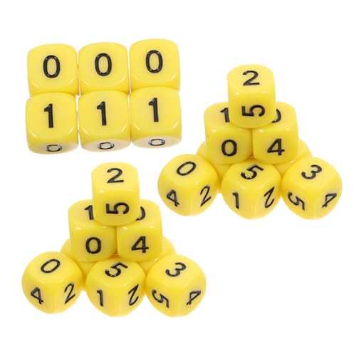 TOYANDONA 20 Stück 6 Lehrmittel Für Mathe-würfel Würfelspiel Brettspielwürfel Chinesische Würfel Tischspiele Würfel Halloween-würfel Würfel Für Das Klassenzimmer Mini-würfel Yellow Acryl von TOYANDONA