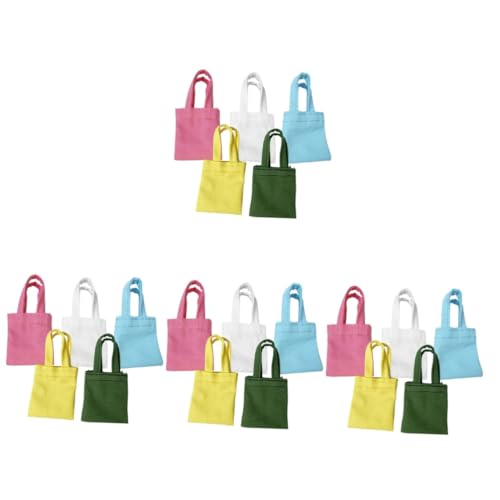 TOYANDONA 20 Stück Handgemachte Mini Canvas Taschen Kleine Canvas Taschen Mini Canvas Taschen Puppenhauszubehör Die Einkaufstasche Mini Handtaschen Für Puppen Mini Puppenhandtaschen von TOYANDONA