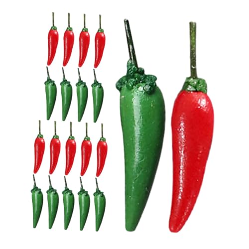 TOYANDONA 20 Stück Mini Chili Modell Chiltepin Pfeffer Scharfe Paprika Gemüse Mini Paprika Herbstdekoration Für Die Küche Realistische Paprika Chili Pfeffer Dekor Pfefferdekoration von TOYANDONA