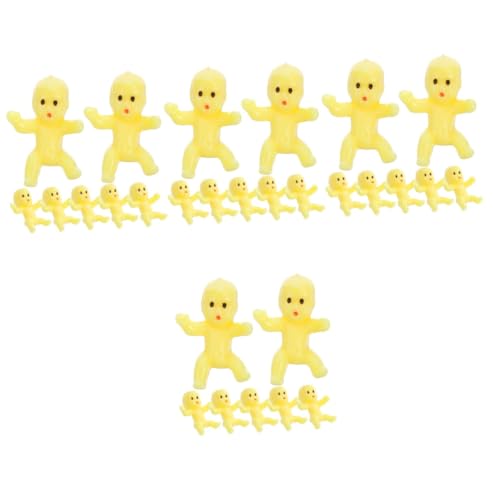 TOYANDONA 200 STK Dekorationen Für Die Babyparty Kleine Babys Kleine Babypuppen Badespielzeug Für Babys Eiswürfel-babyparty Mini-eiswürfel Neugeborenes Badespielzeug Figur Plastik Yellow von TOYANDONA