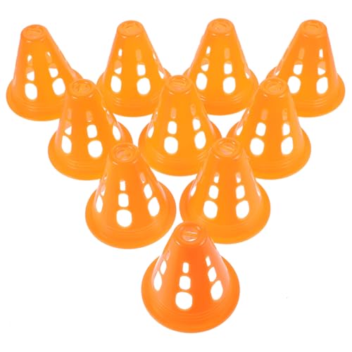 TOYANDONA 20Pcs Skates-Hindernis Training Fussball Skate Zubehör Rollschuh Zubehör Skatekurs Flache Fußballhütchen Zapfen Sport Hindernisparcours drinnen Rollschuhkegel Plastik Orange von TOYANDONA