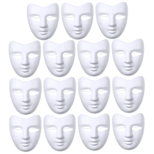 TOYANDONA 20St Maskerade Masken halloween masken halloweenmaske masken für halloween masken zu halloween DIY Gesichtsmaske Maskerade unvollendete Maske Maskerade-Maske Fuchsmaske Papier Weiß von TOYANDONA