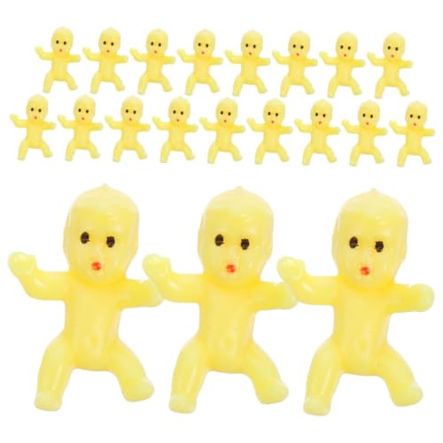 TOYANDONA 20St Mini- -Eiswürfel kleine Plastik Babys Bad Mini- Babyparty Babyspielzeug Babyschwamm schöne Mini-Plastikbabys kleine Mini-Babys Partyzubehör Yellow von TOYANDONA