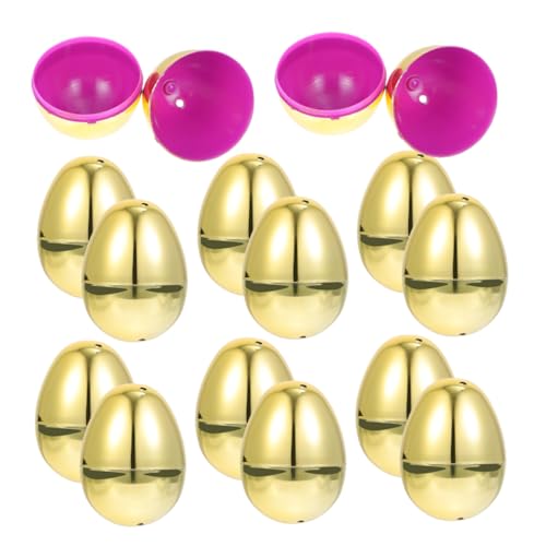 TOYANDONA 20St Ostereier Osterkorb Osterkörbe Eierhalter Mini-Eier ostern themenkorb fillable easter eggs plastik ei goldenes ei goldenes Osterei zum Befüllen befüllbare Kugel in Eiform von TOYANDONA