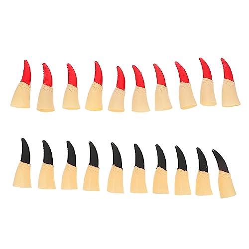 TOYANDONA 20st Halloween-Requisiten Fingernagel Der Falsche Nagelkrallen Gefälschte Fingerkrallen Streich Cosplay-nagelfinger Gefälschte Zombiefinger Handschuhe Halloween Black Plastik von TOYANDONA