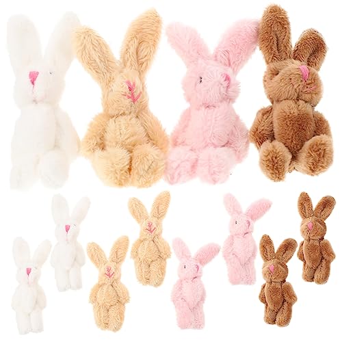 TOYANDONA 20st Plüschhasenpuppe Kinder Stoffhasen Mini Stoffhase Hase Babyspielzeug Kaninchenverzierung Chinesische Neujahrsmaskottchenpuppe Ausgestopfte Hasenpuppe Plüschtiere Kurzer Plüsch von TOYANDONA