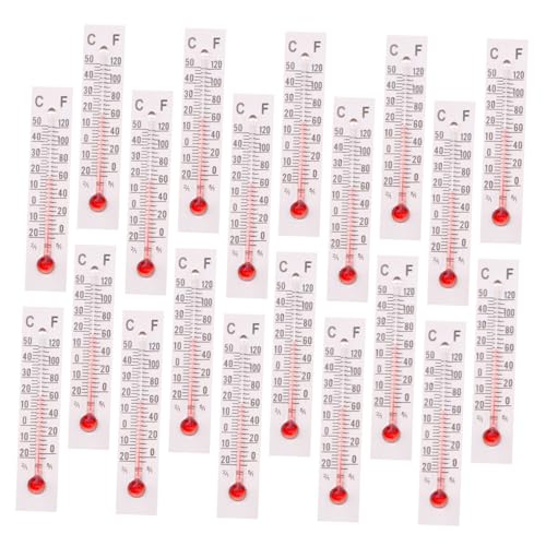 TOYANDONA 20st Puppenhaus-Thermometer Miniatur-puppenhaus-Dekoration Mini-Thermometer Mini-temperaturmesser Miniatur-dekor Kleine Thermometer Kleine Temperaturanzeige Plastikpapier Weiß von TOYANDONA