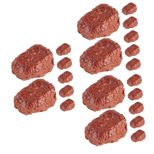 TOYANDONA 21 STK Simulationsrindfleischmodell Rinderblock-Modell Requisite Für Gefälschtes Fleisch in Der Küche Fleischdekoration Küchendekor Künstliches Lebensmittelmodell PVC Brown von TOYANDONA