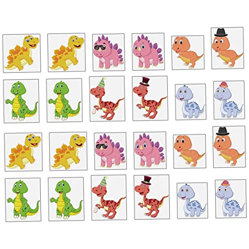 TOYANDONA 24 Blätter Dinosaurier-Puzzle-Aufkleber Dinosaurier-Tiere-Aufkleber Aufkleber Für Spielzeug DIY-Gesichts-Dinosaurier-Aufkleber Cartoon-Dinosaurier-Aufkleber Kupferplattenaufkleber von TOYANDONA