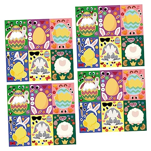 TOYANDONA 24 Blätter Ostern Puzzle Aufkleber Ostern Aufkleber Set Für Jungen Kinder Entzückende Ostern Jigsaw Aufkleber Party Dekorationen von TOYANDONA