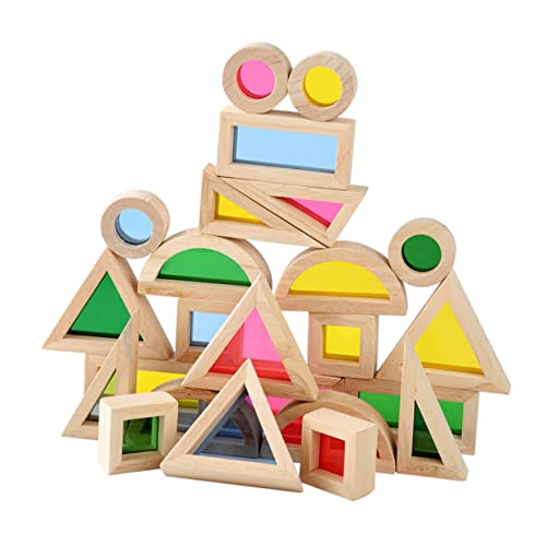 TOYANDONA 24 Bunte Kaleidoskop Kleinkindspielzeuge Kinderspielzeug Kinderpuzzles Rayan Spielzeug Für Kinder Balancierbausteine Pädagogische Kaleidoskopische Holzspielzeuge von TOYANDONA