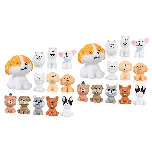 TOYANDONA 24 STK Cartoon-Welpen-Ornamente Spielzeug Geburtstag des Hundes Miniaturen Kinderauto kuschelhund wohnzimmerdeko tortendeko Einschulung Tischdekoration für Welpen Tierfiguren Harz von TOYANDONA