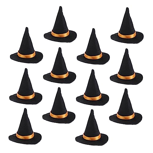 TOYANDONA 24 STK Mini-hexenhut Halloween-hexenmütze Flasche Halloween-hexenhut-Dekorationen Ding Halloween-Handwerk Halloween-wohndekoration Hexenhut Halloween Kugeln Alkohol Black Filzstoff von TOYANDONA