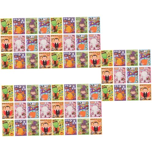 TOYANDONA 240 Blatt Halloween-Aufkleber Machen Sie Ihre Halloween-gesichtsaufkleber Halloween-handwerksaufkleber Puzzle-Aufkleber Beschichtetes Papier Selbstklebend Beschichtete Helle Folie von TOYANDONA