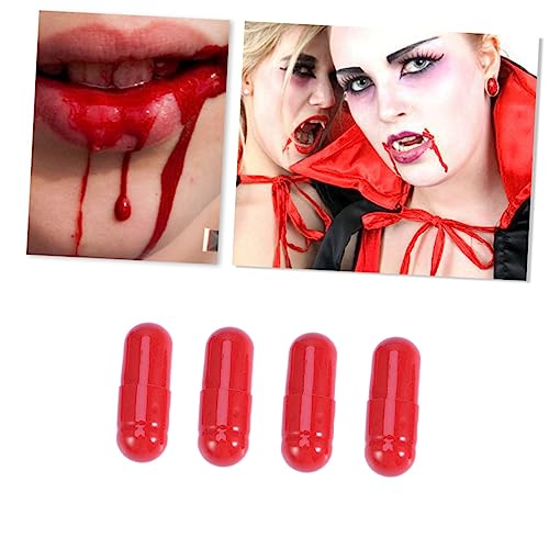 TOYANDONA 24St Halloween- Halloween Halloween Toys Blutkapsel fakeblood aprilscherze Fake Blood Halloween-Requisiten Kapseln Halloween-Getränkespender scherzen Streich rot von TOYANDONA