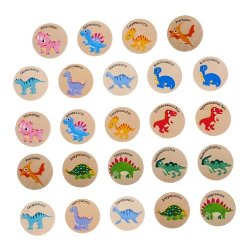 TOYANDONA 24st Dinosaurier-Spielzeug Manipulationen Für Vorschulkinder Memory-Matching-Spiel Dinosaurier-brettspiel Dinosaurierspielzeug Für Kinder Dinosaurier-kleinkindspielzeug Holz von TOYANDONA