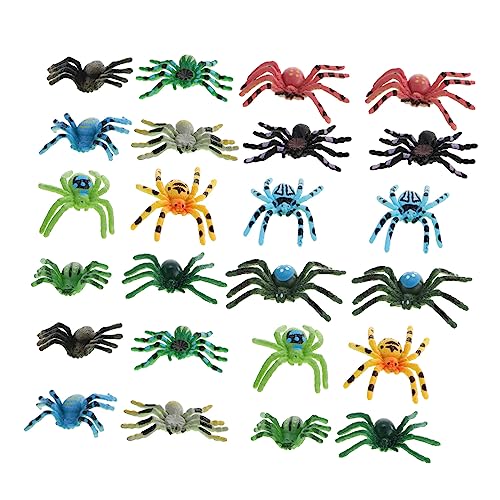 TOYANDONA 24st Spinnenmodell-Ornamente Kleine Spielsachen Meerschweinchenkäfig Für Den Innenbereich Scheune Mini-Dekoration Fussel Halloween Lebensechte Spinnenfiguren PVC von TOYANDONA