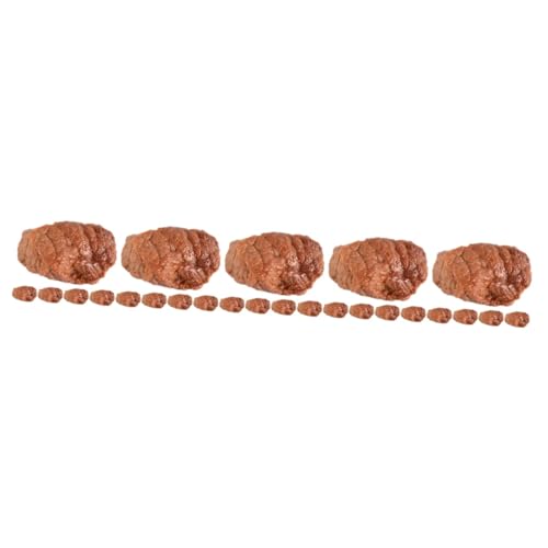 TOYANDONA 25 STK Beef-Nugget-Modell Gefälschtes Fleisch-lebensmittelmodell Rinderblock-Modell Gefälschte Fleischdekoration Requisite Für Gefälschtes Fleisch in Der Küche Brown PVC von TOYANDONA