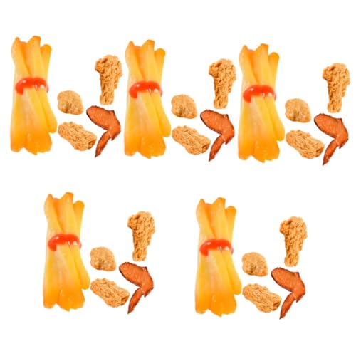 TOYANDONA 25 STK Simulation Brathähnchen Realistisches Frittiertes Essen Frittiertes Essen Fotografieren Brathähnchen-Modell Künstliche Pommes Frites Gefälscht Simulierte Hühnerflügel PVC von TOYANDONA