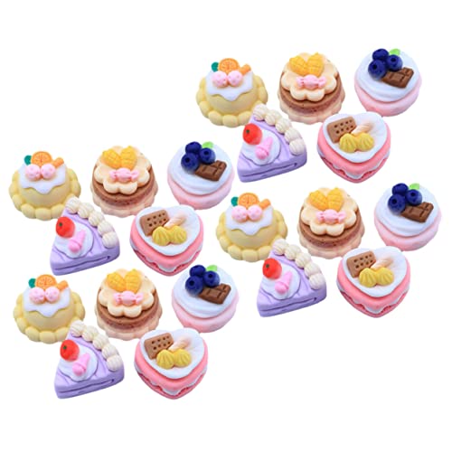 TOYANDONA 25 Stück Simulierte Kuchen Desserts Junk Nagel Anhänger Lebensmittel Anhänger Zur Schmuckherstellung Edelsteine Obst Haar Anhänger Muffin Förmchen Glitzerband Cake Pop von TOYANDONA