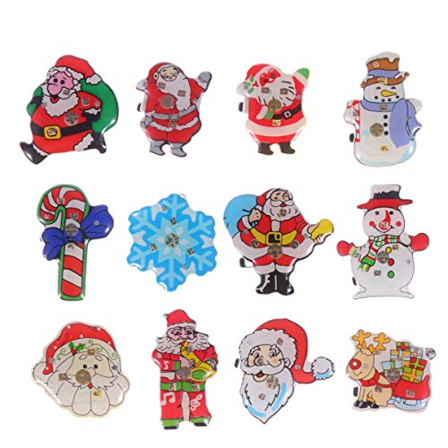 TOYANDONA 25 Stück Weihnachtsbrosche Pin Leuchten Weihnachtsmann Schneemann Schneeflocke Weihnachtsfeier Gefälligkeiten für Weihnachtsdekorationen (Zufälliger Stil) von TOYANDONA